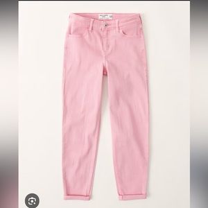 Abercrombie kids mini mom jeans, pink, size 13/14